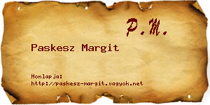 Paskesz Margit névjegykártya